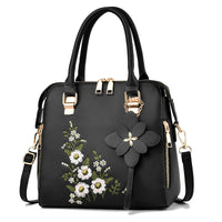 Factory Wholesale Women's Bag 2023 New Fashion Embroidered Handbag Middle-aged Simple Shoulder Messenger Bag A Generation Of Hair