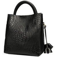 Genuine Leather Women's Bag New Arrival Large Capacity Handbag Women's Elegant Hand Carrying Shoulder Woven Pattern Women's Bag