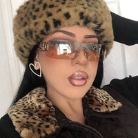 New Personality Trendy Sunglasses Conjoined Sunglasses Ladies