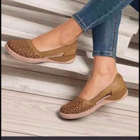 Women's Summer Fashion Sandals Women's Closed Toe Hollow Plus Size Flat Women's Shoes Thick Sole Single Shoes Breathable Women's Shoes