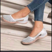 Women's Summer Fashion Sandals Women's Closed Toe Hollow Plus Size Flat Women's Shoes Thick Sole Single Shoes Breathable Women's Shoes
