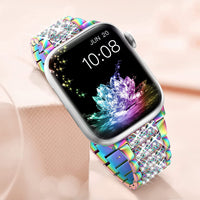 Suitable For Iwatch Straps. Three-bead Diamond-encrusted Zinc Alloy Apple Watch Straps. Applewatch Straps Are Exclusively Available Across Borders.