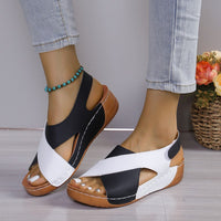 Sandals Women's Summer Plus Size Fish Mouth Cross Platform Thick Bottom Velcro Women's Sandals