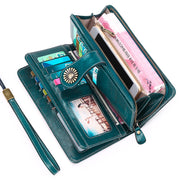 RFID Anti-magnetic Wallet Cross-border New Women's Korean-style Women's Wallet Cowhide Wallet Wallet Large Capacity Clutch