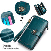 RFID Anti-magnetic Wallet Cross-border New Women's Korean-style Women's Wallet Cowhide Wallet Wallet Large Capacity Clutch