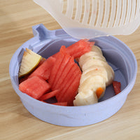 Creative Multi-functional Fruit Salad Bowl Cutter Fruit And Vegetable Lazy Cutting Bowl Cutting Vegetable Divider Kitchen Tool