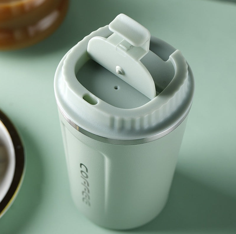 In Stock Stainless Steel Coffee Cup 304 Vacuum Insulation Cup Portable Double Layer Plastic Spray Office Cup Business Gifts