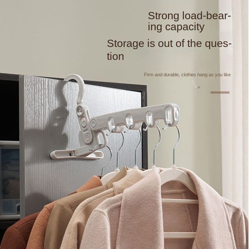 Folding Hanger Bold Indoor Multifunctional Travel Plastic Seconds Collection Hanger Wholesale Household Portable Five-hole Hanger