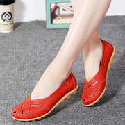 44 Women's Casual Flat Slip-on Sandals Summer Single Shoes Bean Shoes Leather Middle-aged Elderly Mothers