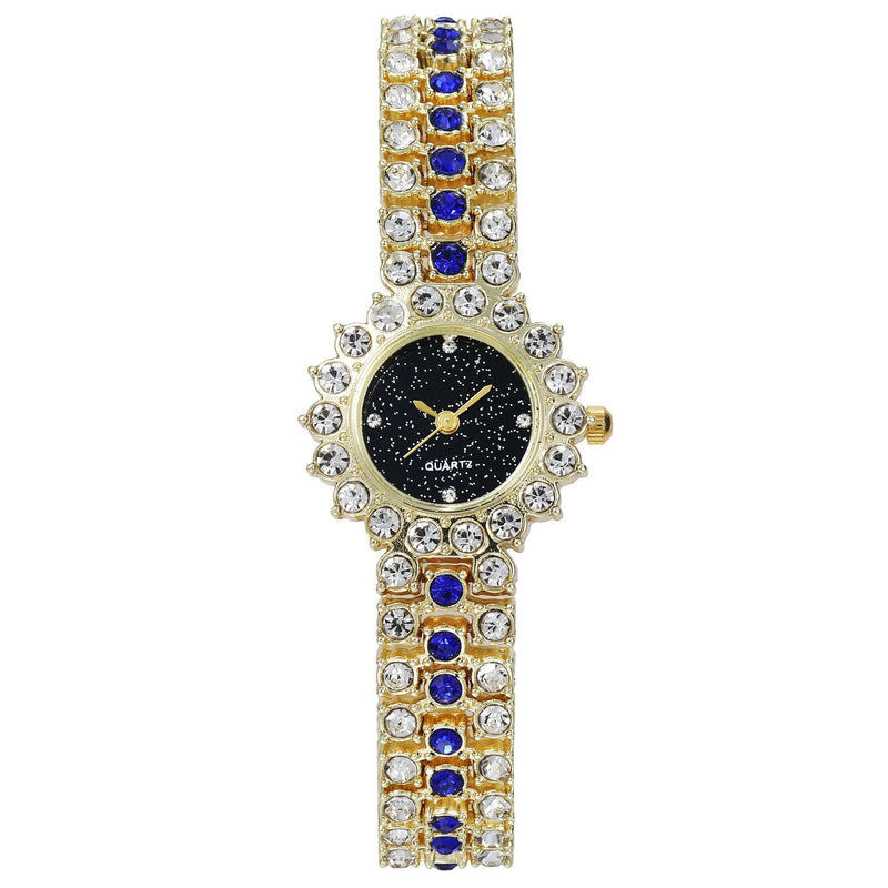 Fashion Full Diamond Women's Watch Bracelet Watch Star Surface Simple Temperament Round Water Diamond British Watch