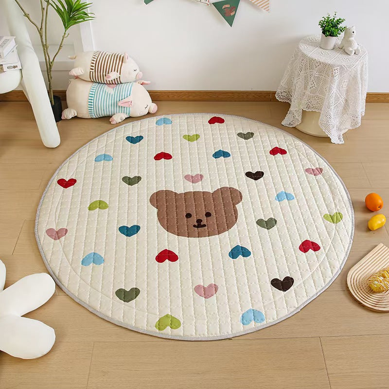 Cotton Children&#039;s Storage Crawling Mat Cartoon Round Infant Drawstring Climbing Mat Tent Mat