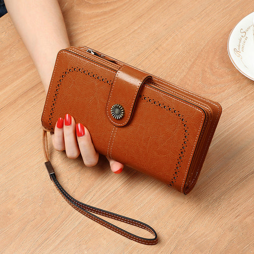 Wallet Women's New 2024 Popular Coin Purse Summer Ins Style Niche Design Genuine Leather Small Bag Long Wallet Handbag