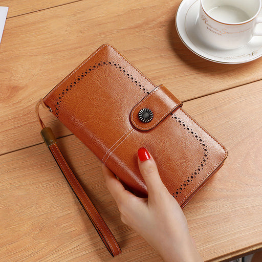 Wallet Women's New 2024 Popular Coin Purse Summer Ins Style Niche Design Genuine Leather Small Bag Long Wallet Handbag
