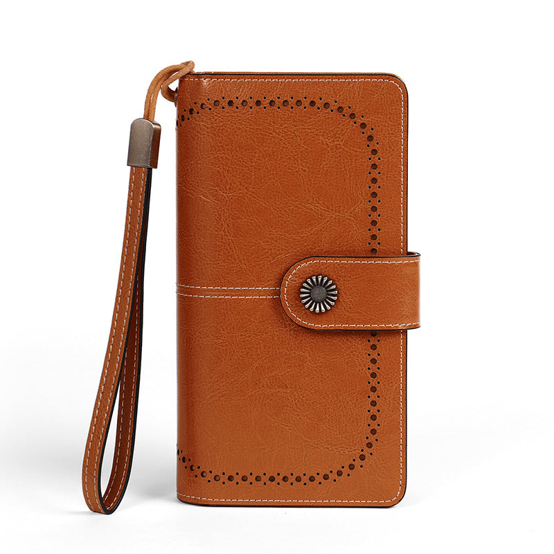 Wallet Women's New 2024 Popular Coin Purse Summer Ins Style Niche Design Genuine Leather Small Bag Long Wallet Handbag