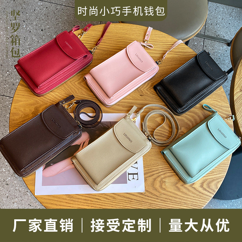 2024 New Mini Mobile Phone Wallet Mini Shoulder Messenger Bag Fashion Joker Convenient Mobile Phone Bag Manufacturers Wholesale