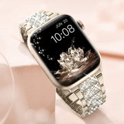 Suitable For Iwatch Straps. Three-bead Diamond-encrusted Zinc Alloy Apple Watch Straps. Applewatch Straps Are Exclusively Available Across Borders.
