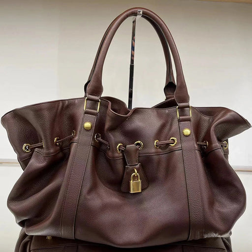 2023 Autumn And Winter New Style Retro Versatile Lock Buckle Belt Buckle Women's Bag Handheld Tote Bag Large Capacity Women's Bag New Trend