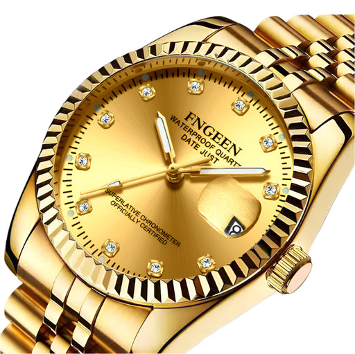 Gold Fashion Watch For Businessman By FNGEEN