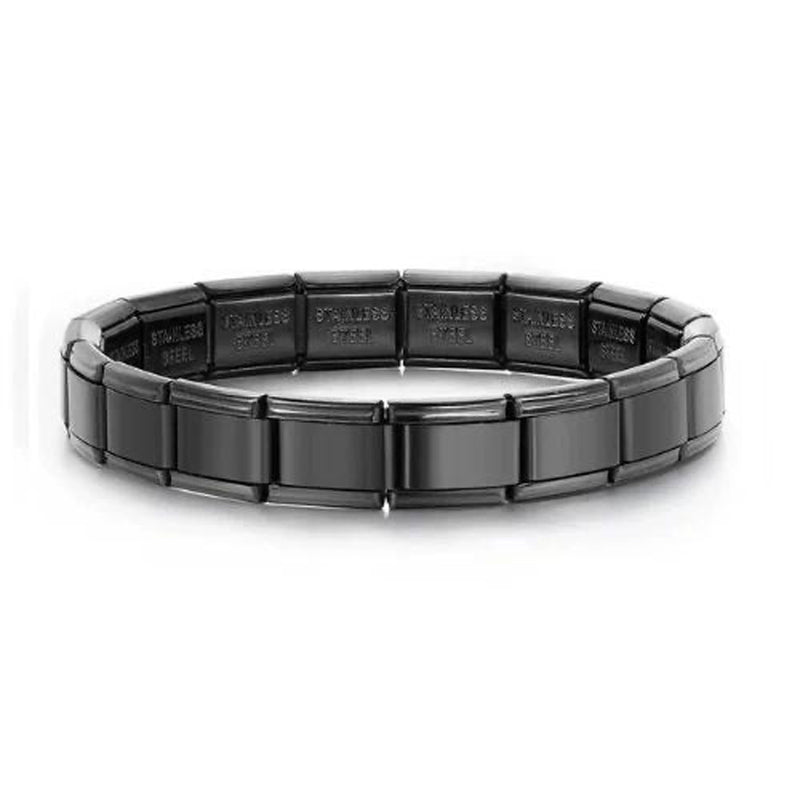 Italian Module Bracelet Italian Charm Stainless Steel Block Elastic Spliced Titanium Steel Glaky Bracelet
