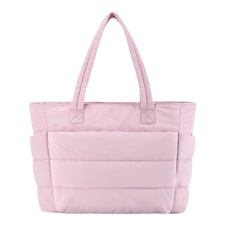 Explosive In Stock Women's Pleated Cotton Handbag Lightweight Fluffy Handbag Suitable For Travel Work Beach Gym