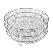 Air Fryer Barbecue Grill Round 3-Layer Stacked Mesh Oven Accessories 304 Stainless Steel Grilling Mesh Dehydration Rack Drain Rack