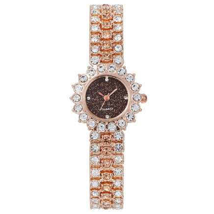 Fashion Full Diamond Women&#039;s Watch Bracelet Watch Star Surface Simple Temperament Round Water Diamond British Watch