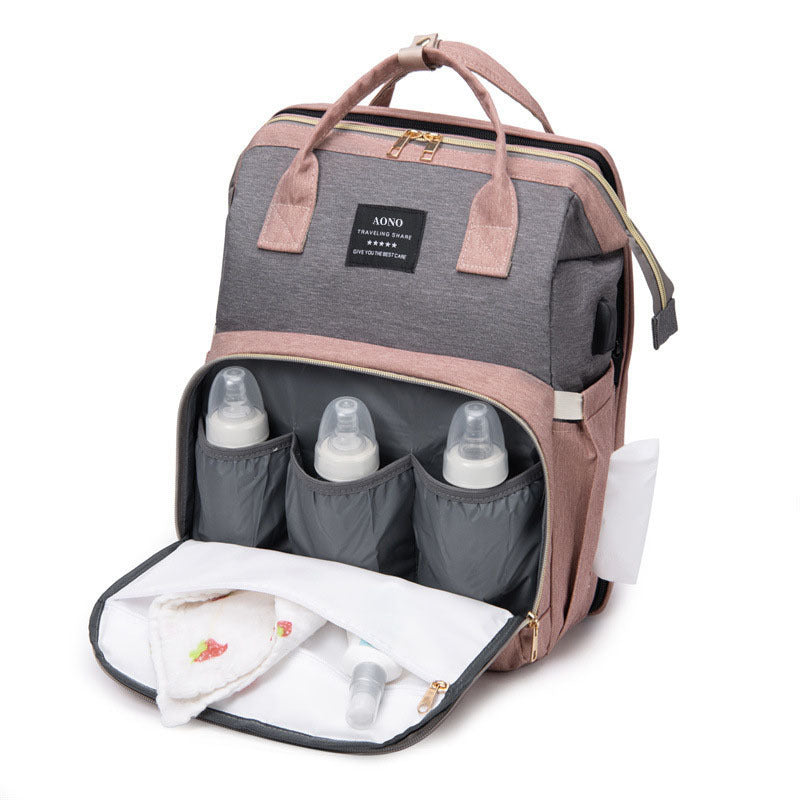New Large Capacity Maternal And Baby Bag Daily Simple Insulation Bottle Warehouse Baby Outgoing Backpack Fashionable Style Mummy Bag