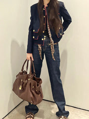 2023 Autumn And Winter New Style Retro Versatile Lock Buckle Belt Buckle Women's Bag Handheld Tote Bag Large Capacity Women's Bag New Trend