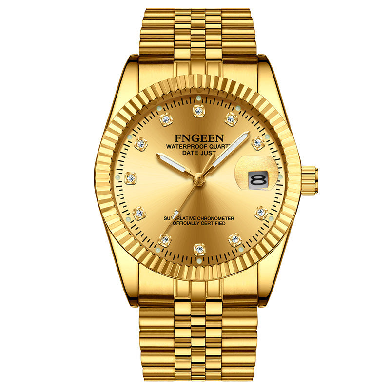 Gold Fashion Watch For Businessman By FNGEEN