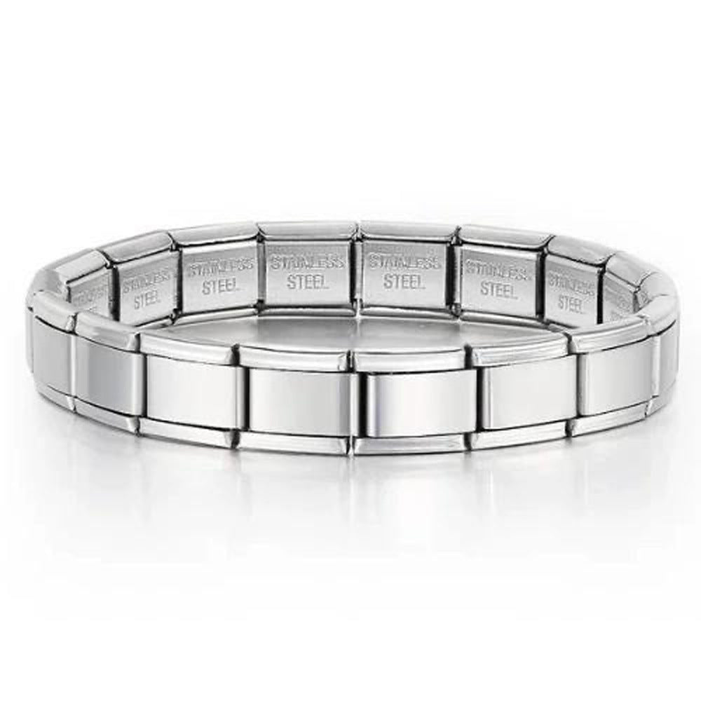 Italian Module Bracelet Italian Charm Stainless Steel Block Elastic Spliced Titanium Steel Glaky Bracelet