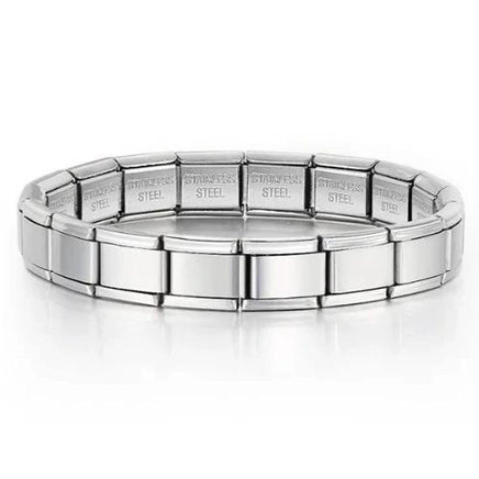 Italian Module Bracelet Italian Charm Stainless Steel Block Elastic Spliced Titanium Steel Glaky Bracelet