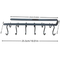 Wrought Iron Kitchen Cabinet Hook Kitchen Row Hook Kitchen Wall-mounted Storage Rack Hanger Load-bearing Double Row Storage Rack