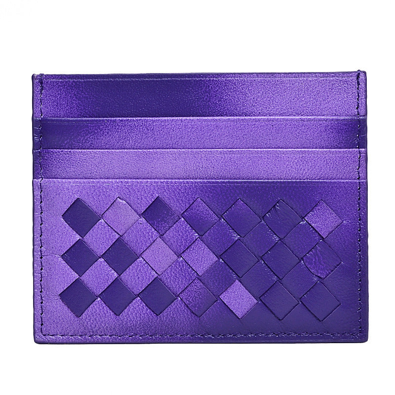 Sheepskin Card Bag Women's One-piece Multi-card 2022 New Braided Card Clip Ultra-thin Card Cover Compact One-piece Generation Hair