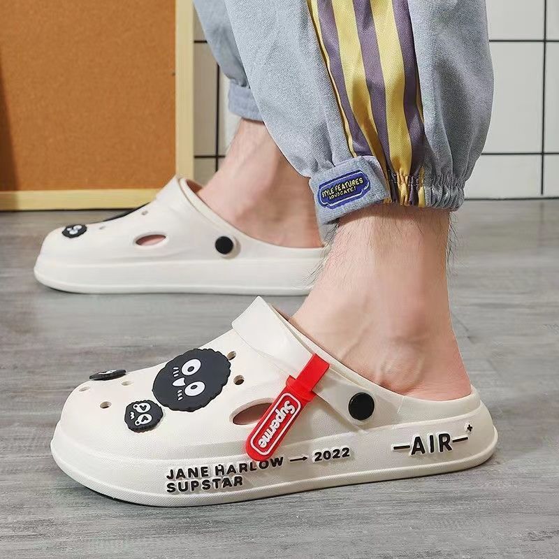 Super Soft New Hole Shoes Men&#039;s Thick-soled Non-slip Breathable Two-way Big Toe Shoes Men&#039;s Outdoor Sandals Ins Home
