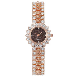 Fashion Full Diamond Women&#039;s Watch Bracelet Watch Star Surface Simple Temperament Round Water Diamond British Watch