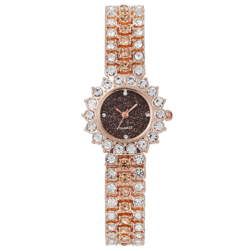 Fashion Full Diamond Women's Watch Bracelet Watch Star Surface Simple Temperament Round Water Diamond British Watch