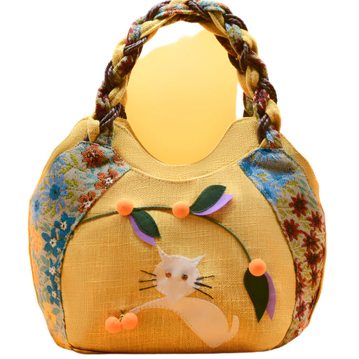 Cartoon Creative Handbag Artistic Women's Bag Vintage Handbag Casual Hand Bag For Women