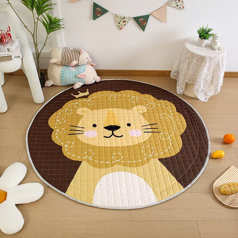 Cotton Children&#039;s Storage Crawling Mat Cartoon Round Infant Drawstring Climbing Mat Tent Mat