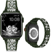 Suitable For Iwatch Straps. Three-bead Diamond-encrusted Zinc Alloy Apple Watch Straps. Applewatch Straps Are Exclusively Available Across Borders.