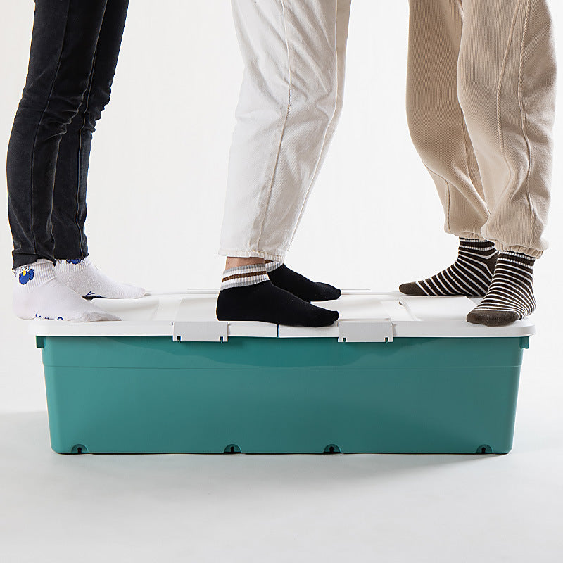 Under The Bed Storage Box Flat Plastic Box Under The Bed Clothes Storage Box Artifact Under The Bed Finishing Box Drawer Type With Wheels