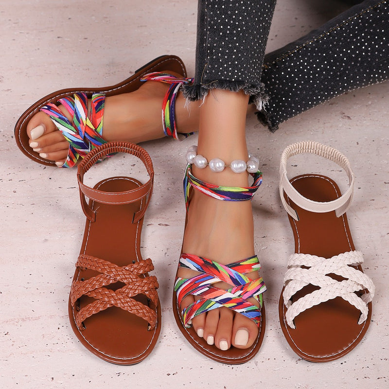 New Casual Elastic Band Beach Non-Slip Women's Sandals
