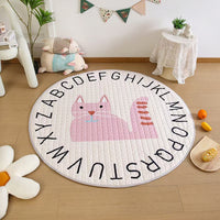 Cotton Children's Storage Crawling Mat Cartoon Round Infant Drawstring Climbing Mat Tent Mat