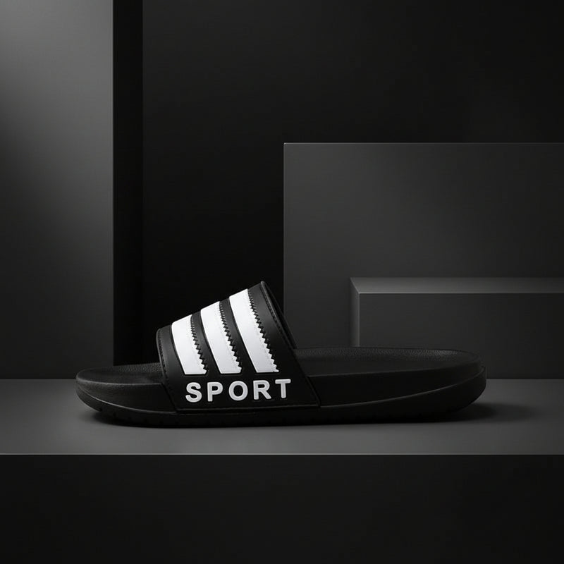Black And White Striped Bathroom Slippers Indoor Non-slip Thick Bottom Mute Sandals And Slippers Home Men And Women Leisure Slippers