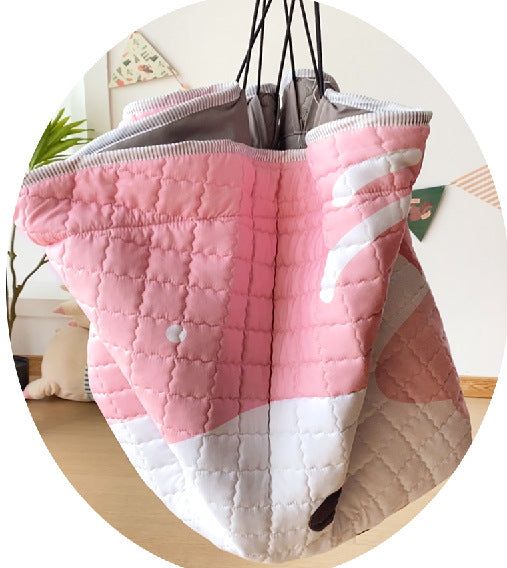 Cotton Children&#039;s Storage Crawling Mat Cartoon Round Infant Drawstring Climbing Mat Tent Mat