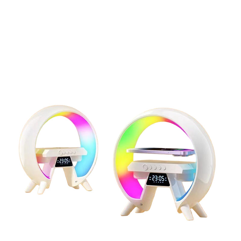 New Large G6 Colorful Bedside Multi-function Bluetooth Audio Wireless Charging Bluetooth Speaker With Clock Light