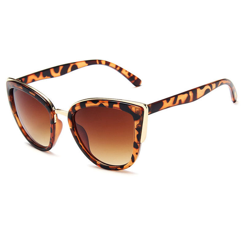 Ladies Cat Eye Sunglasses Personality Leopard Color Sunglasses