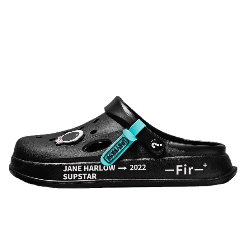 Super Soft New Hole Shoes Men&#039;s Thick-soled Non-slip Breathable Two-way Big Toe Shoes Men&#039;s Outdoor Sandals Ins Home