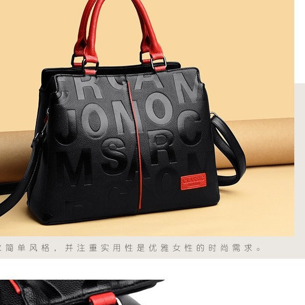 Genuine Goods Genuine Leather Middle-aged Mother Bag New Fashion All-match Shoulder Messenger Bag Women's Handbag Big Bag