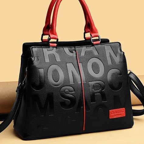 Genuine Goods Genuine Leather Middle-aged Mother Bag New Fashion All-match Shoulder Messenger Bag Women&#039;s Handbag Big Bag