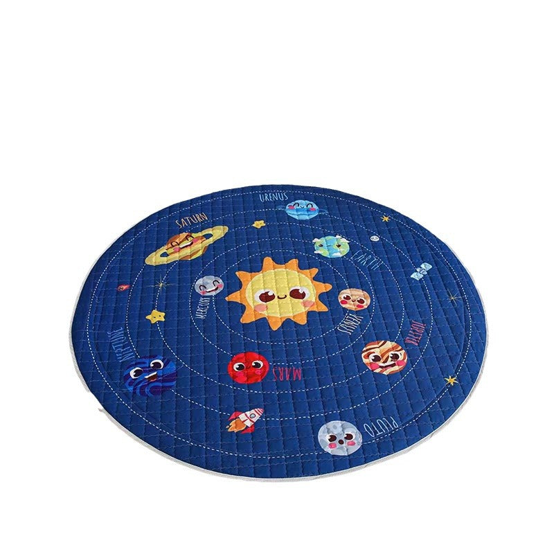 Cotton Children&#039;s Storage Crawling Mat Cartoon Round Infant Drawstring Climbing Mat Tent Mat